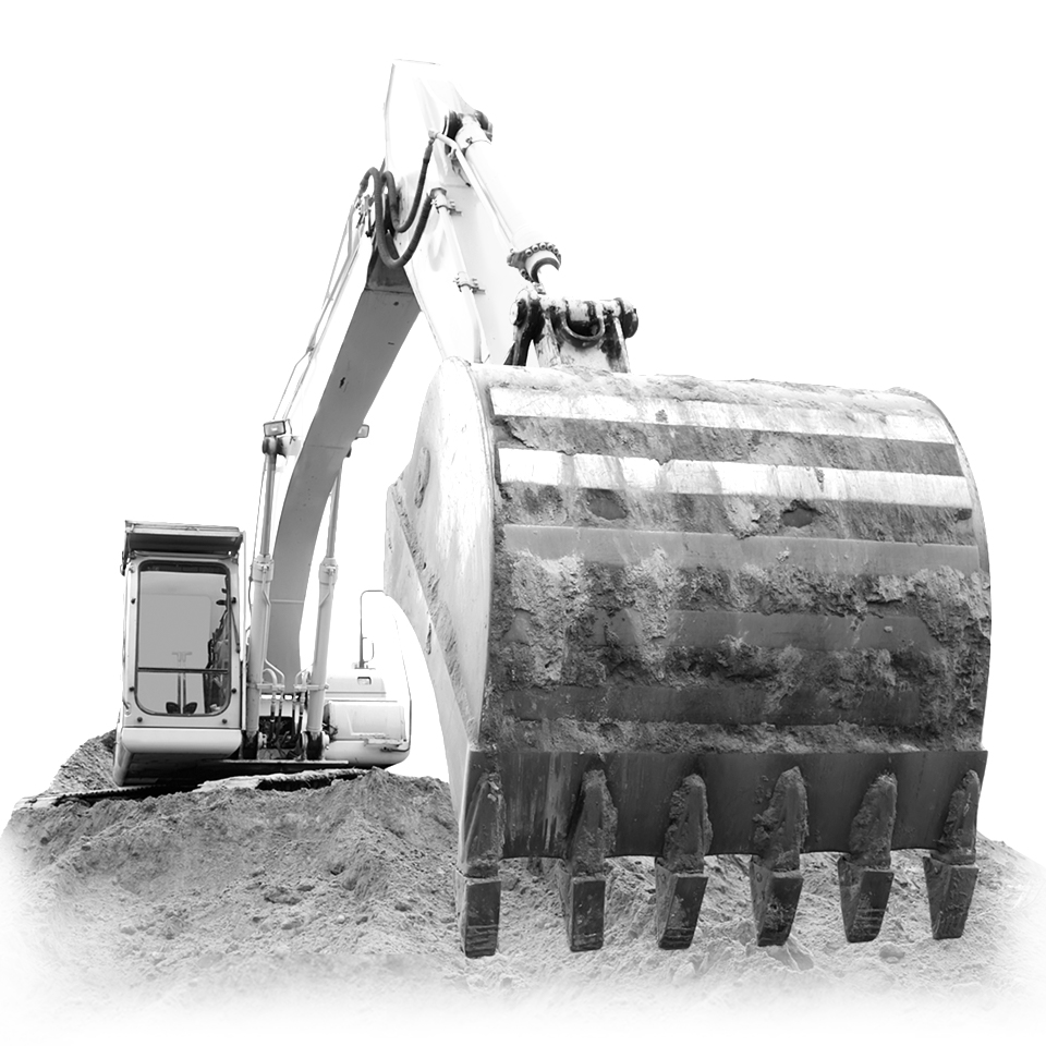 Bagger bei Erdarbeiten